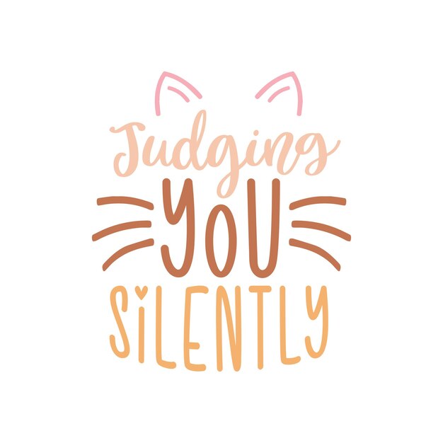 Vettore fudging you silently cat design di citazioni