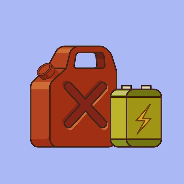 Fuel and battery energy illustration icon