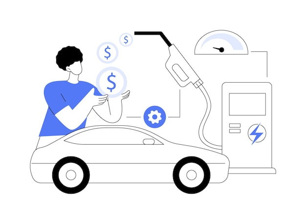 Illustrazione vettoriale del concetto astratto di risparmio di carburante