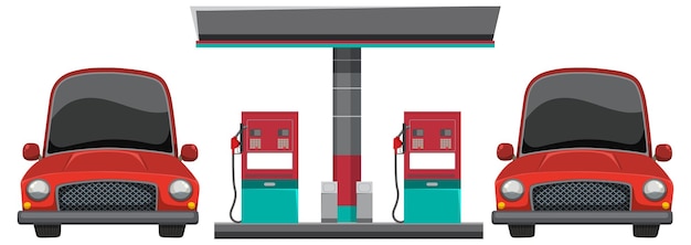 ベクトル 燃料ガソリンスタンドと石油油車のイラスト