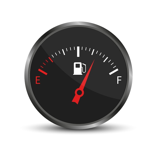 Fuel gauge. car fuel indicator meter.