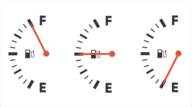 Vettore icona indicatore livello carburante indicatore benzina indicatore carburante vettore