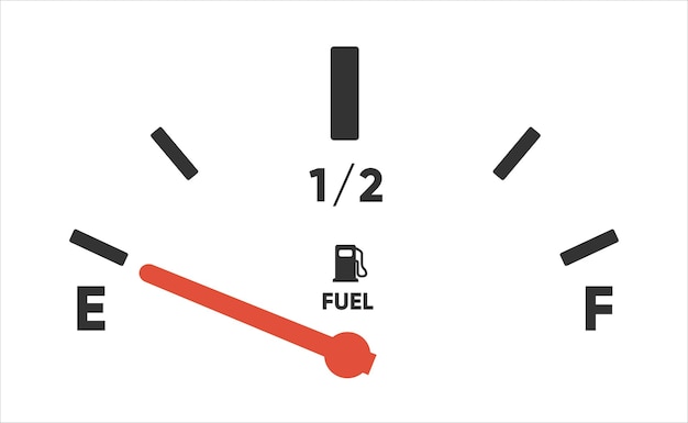 Vettore scale dell'indicatore del carburante. contatore carburante. indicatore carburante. indicatore del serbatoio del gas. bar metro livello olio serbatoio.