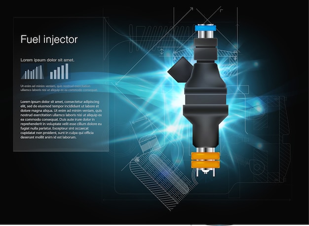 Fuel injector.  illustration.