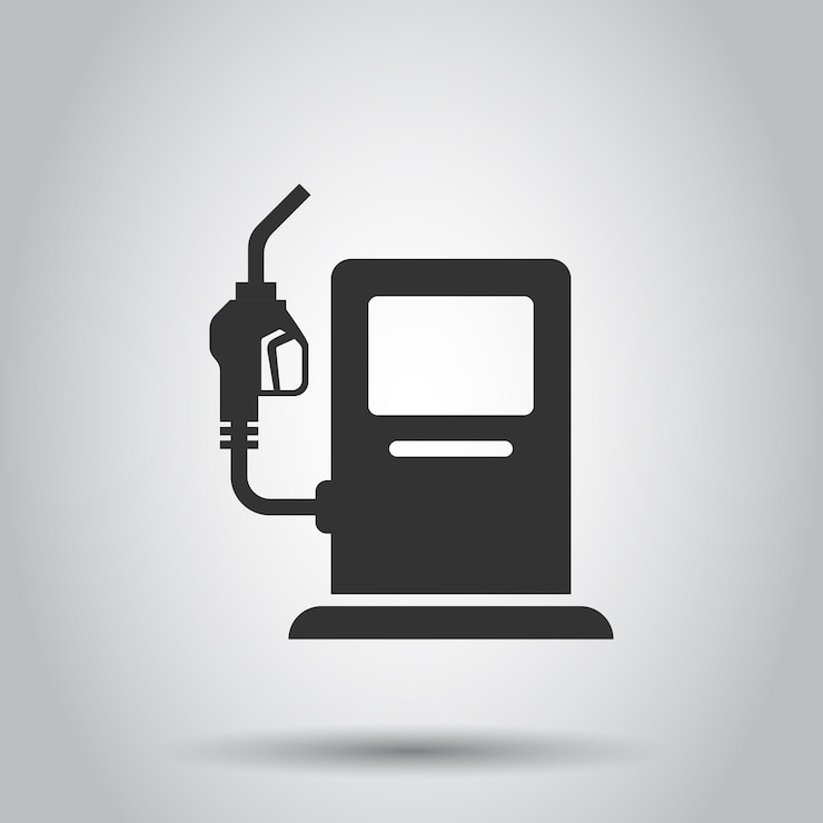Vector fuel pump icon in flat style gas station sign vector illustration on white isolated background petrol business concept