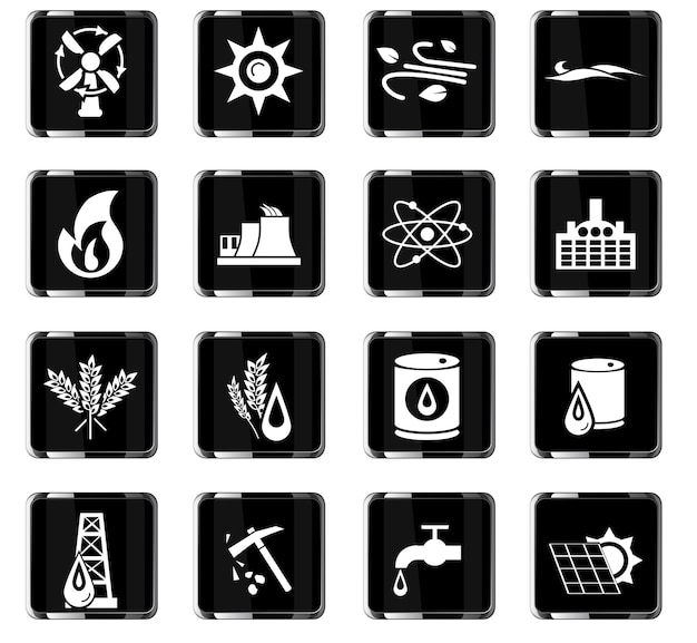 Fuel vector icons for user interface design