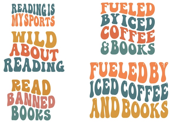 Vector fueled by iced coffee and books read banned books reading is my sports wild about reading svg