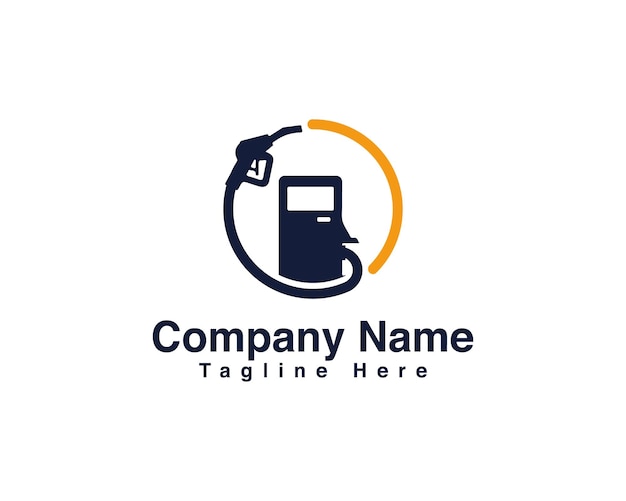 fueling gun or nozzle circle shape fuel pump logo design