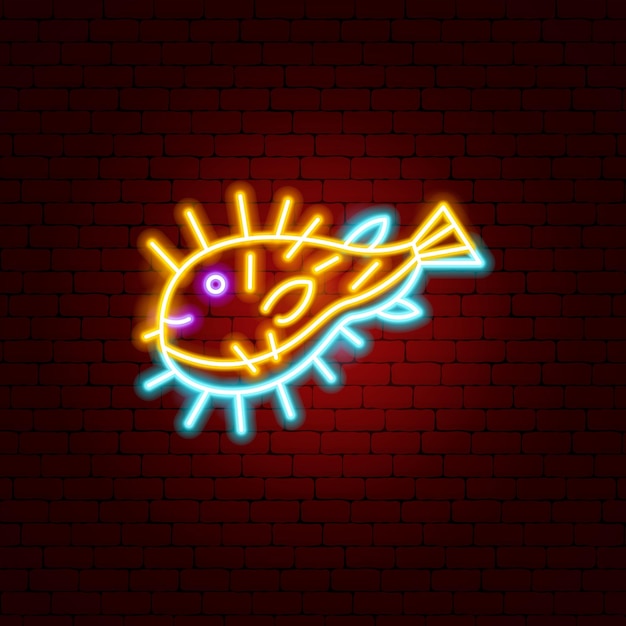 Vector fuga fish neon sign