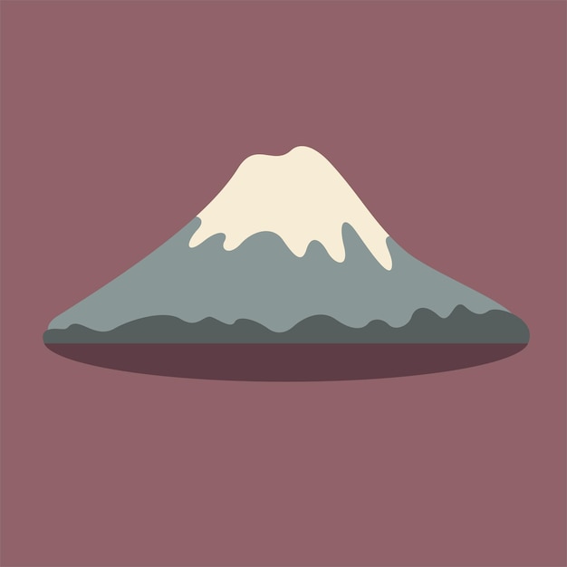 Fuji mountain flat style vector illustration. Japanese landmark icon.