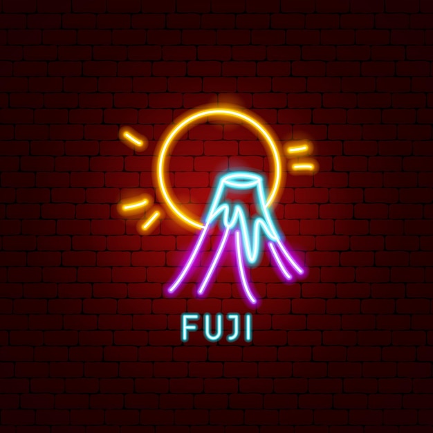 Etichetta al neon fuji