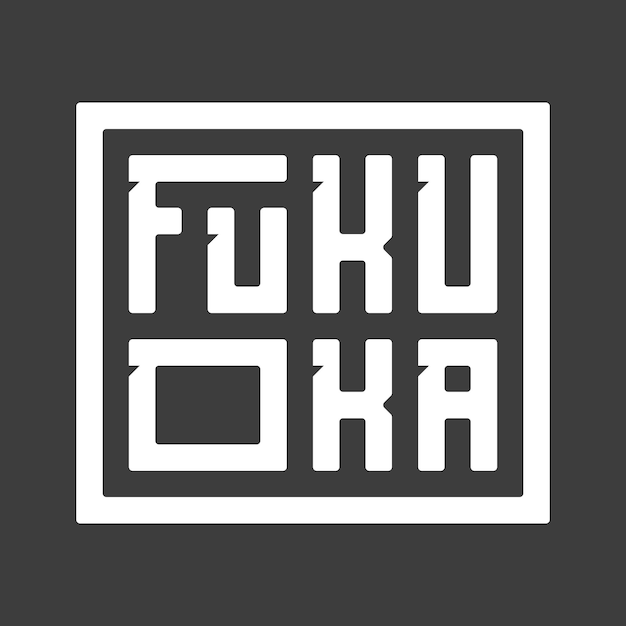 Vector fukuoka lettering design