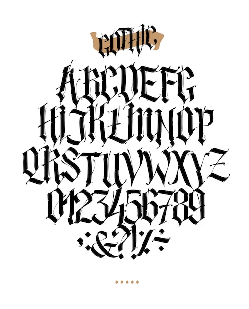 Full alphabet in the gothic style.