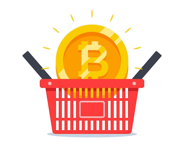 Full basket of bitcoin coins rolling of cryptocurrencies
