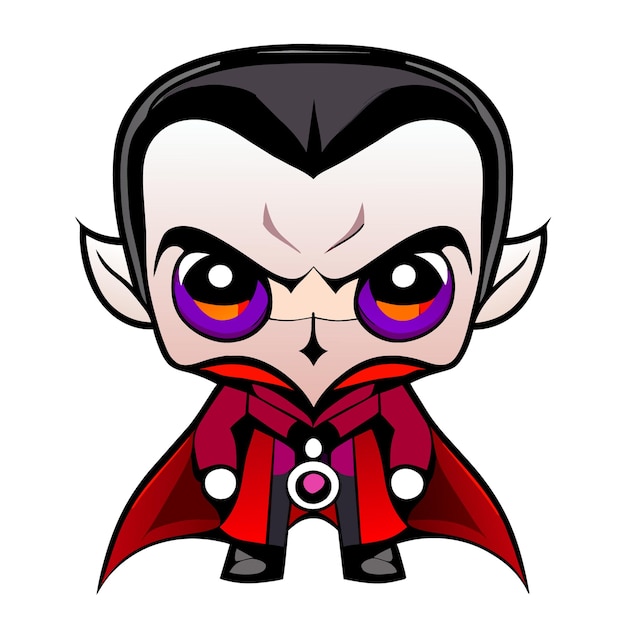 Vector full body frontfacing vampire mascot illustration for web