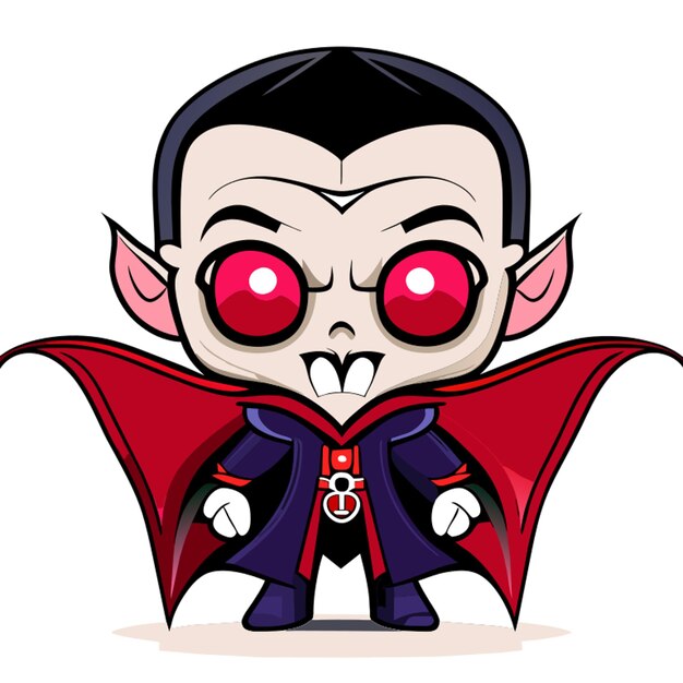 Premium Vector | Full body mascot style vampire character front facing ...