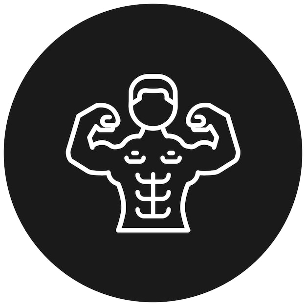 Vector full body muscle vector icon can be used for workout app iconset