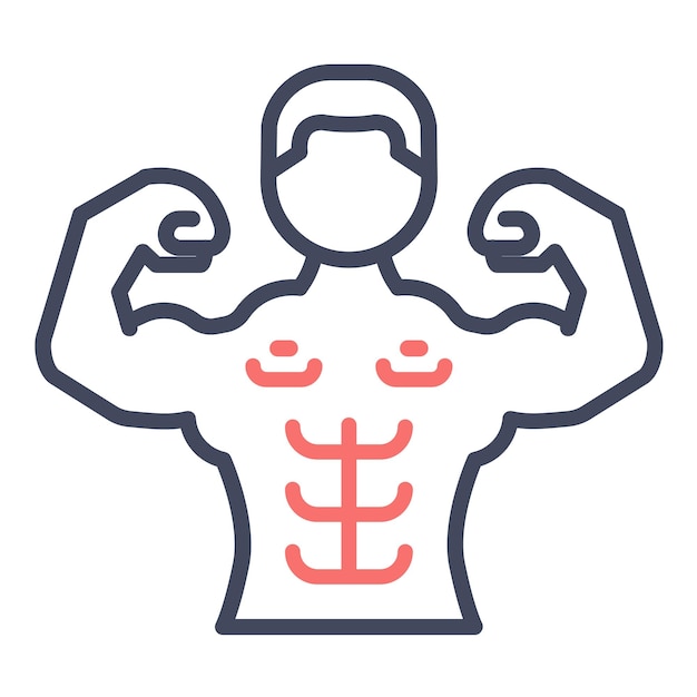Vector full body muscle vector illustration style