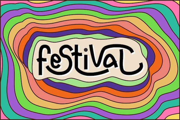 полноцветный векторный дизайн фестиваля для публикации в социальных сетях или фона баннера