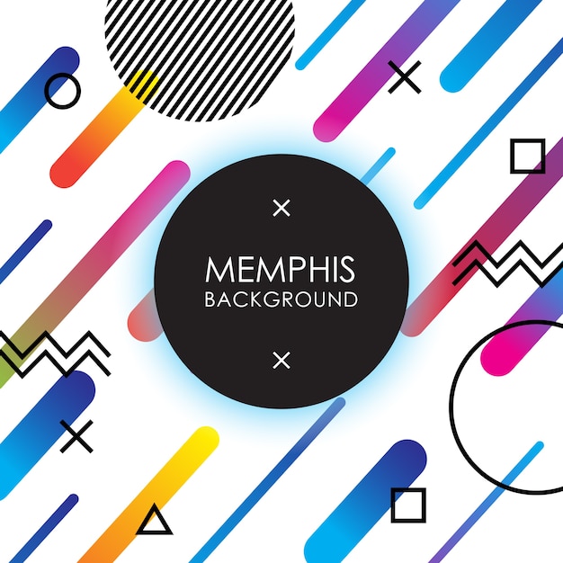 Full color memphis background.