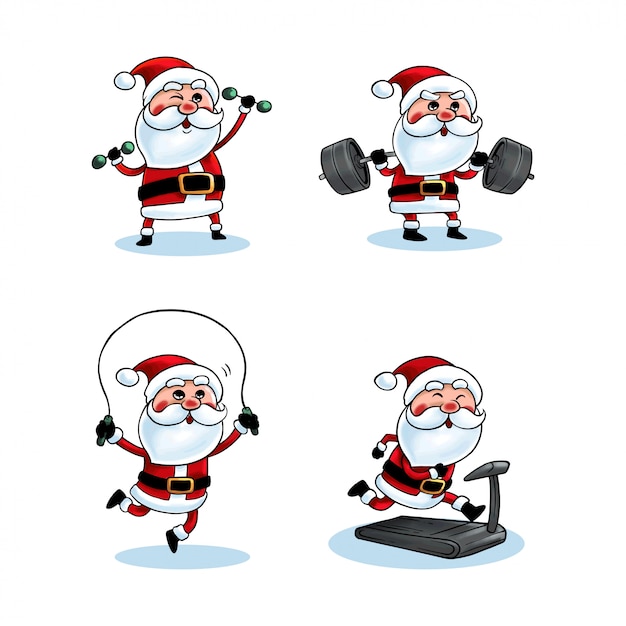 Vector full colors   illustration santa sports