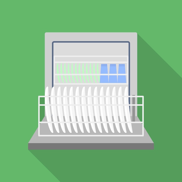 Vector full dishwasher icon flat illustration of full dishwasher vector icon for web design