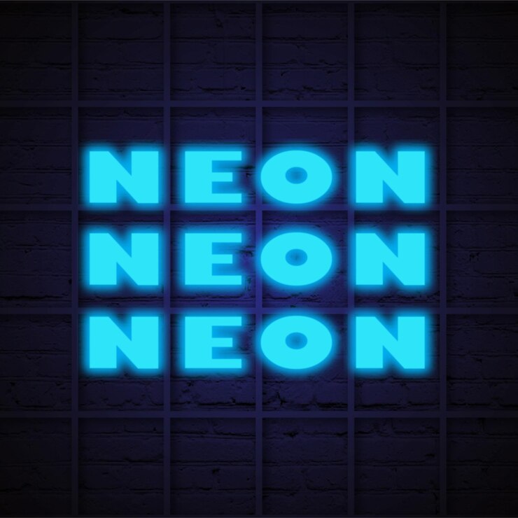 Vector full editable text effect neon theme
