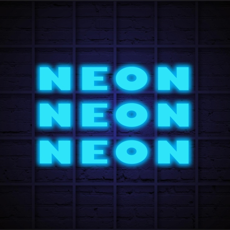Vector full editable text effect neon theme