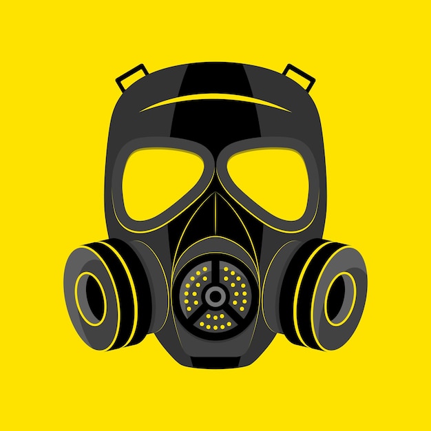 Full face gas black mask illustration