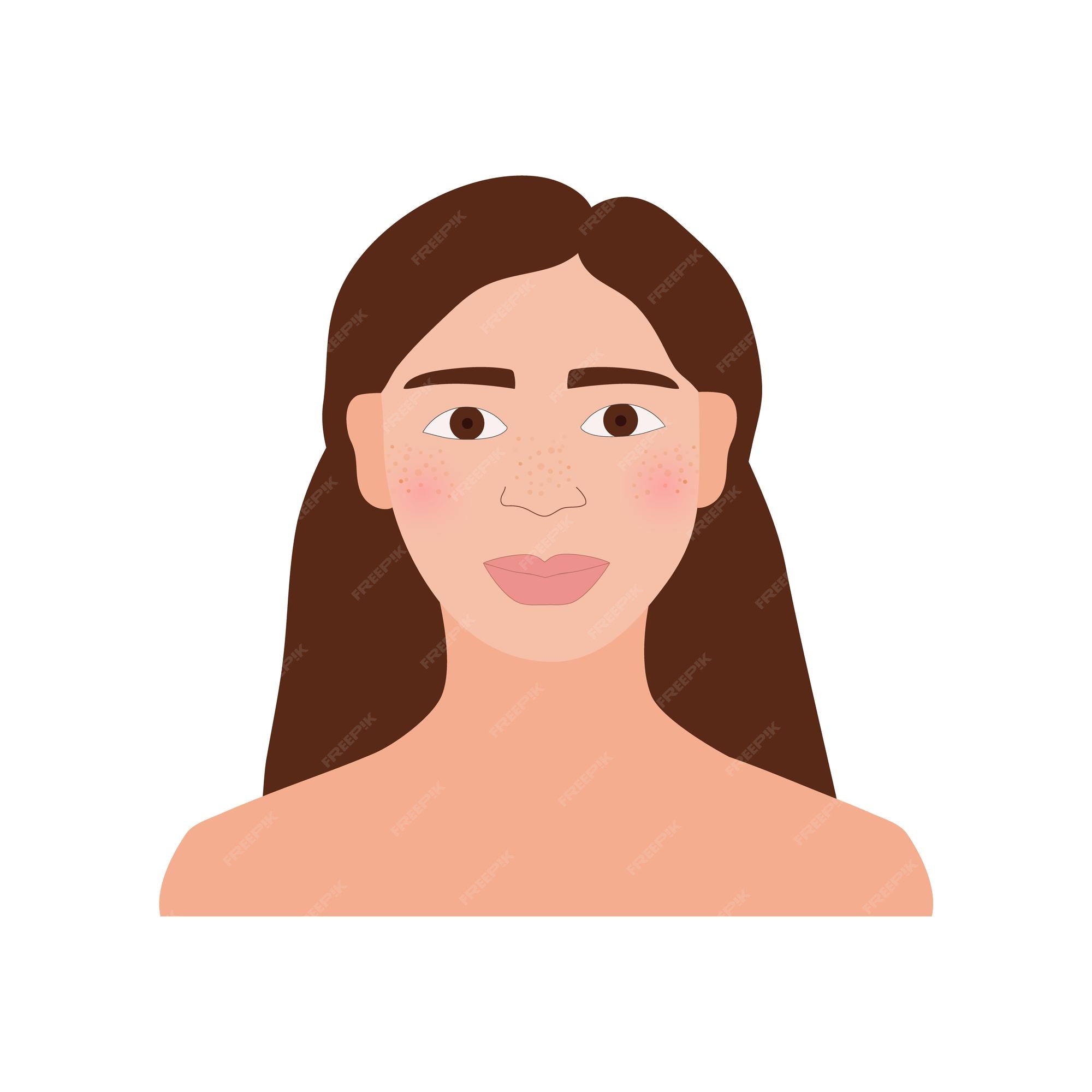 Premium Vector | Full face of a teenage girl isolated on white background. vector illustration. young woman withlong dark hair. avatar for social networks. Premium Vector | Full face of a teenage girl isolated on white background. vector illustration. young woman withlong dark hair. avatar for social networks.