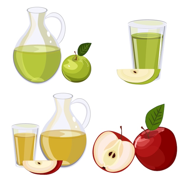 Full jug of apple juice isolated on white vector.