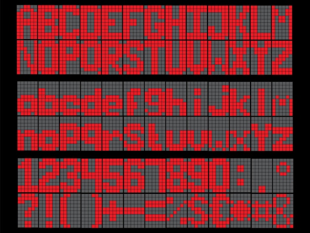 Полный светодиодный шрифт font3Letter LED красный свет алфавит элемент дизайна