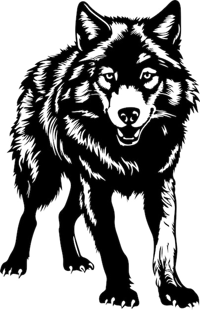 Full length Wolf Wolf illustration wolf icon Vector Illustration