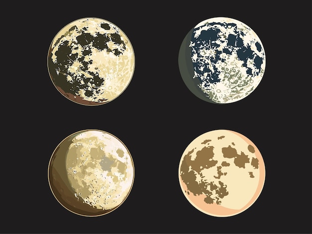 Vector full moon illuminating the night sky