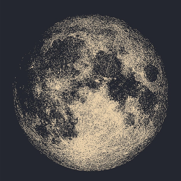 Premium Vector | Full moon vector illustration with detail