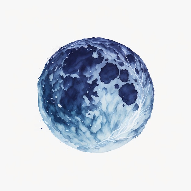 Full moon watercolor texture