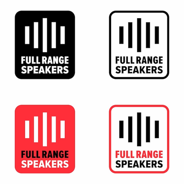 Full range speakers no limit audible frequency reproduction information sign