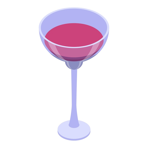完全な赤ワイン グラス アイコン白い背景で隔離の web デザインのための完全な赤ワイン グラス ベクトル アイコンの等尺性