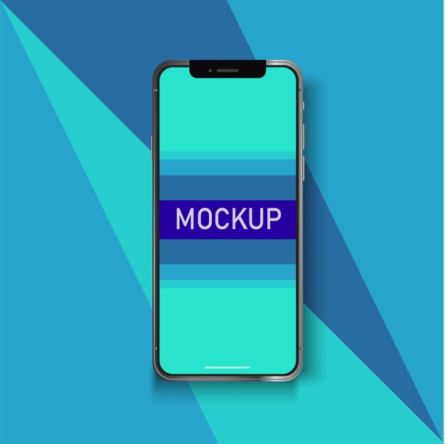 Design mockup per smartphone a schermo intero. cornice del cellulare con modelli isolati con display colorato