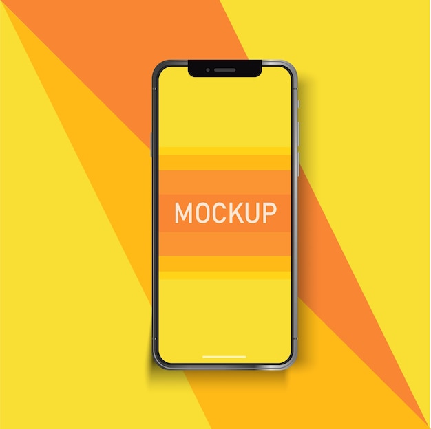Full screen smartphone mockup design. mobile device concept