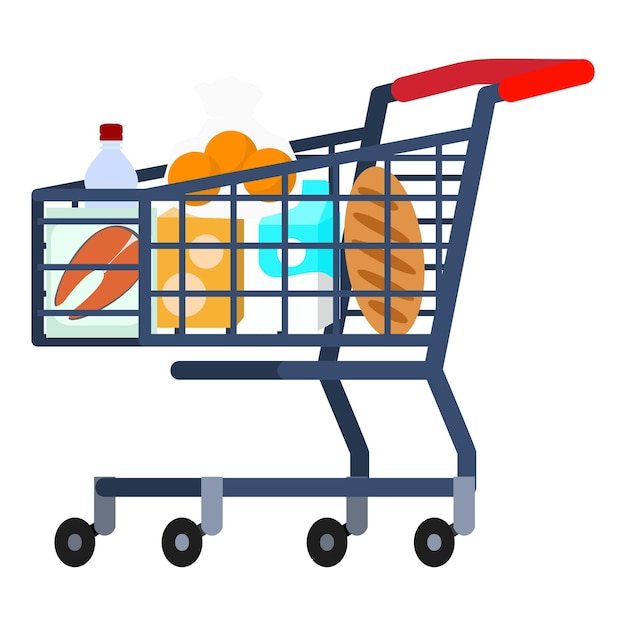 Vector full shop cart icon flat illustration of full shop cart vector icon for web design