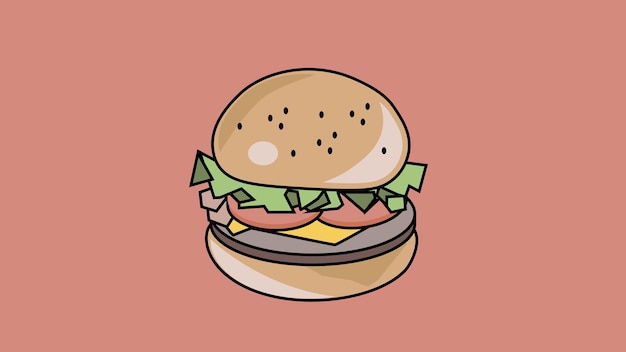 Vector full-size hamburger met kaas