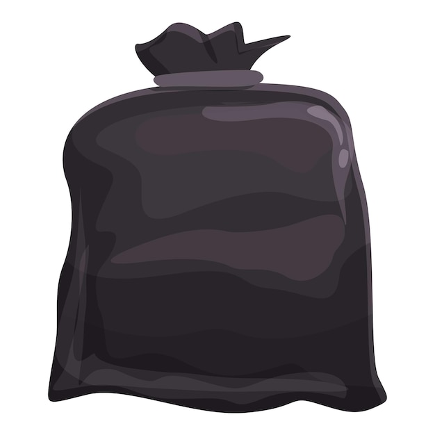 Vector full trash bag icon cartoon vector waste bin sack can