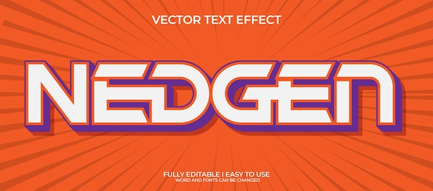 fully editable 3d vector text effect