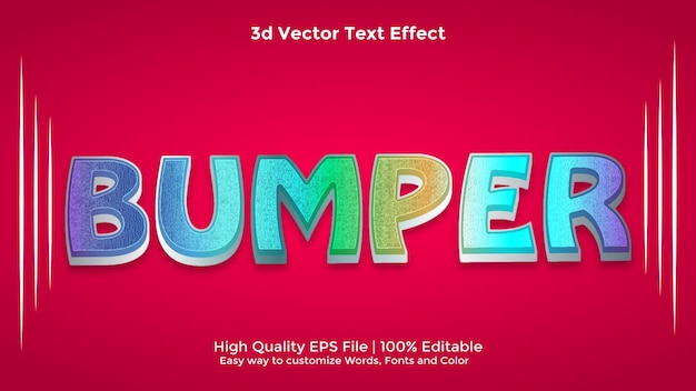 Fully editable high quality 3d text effect eps vector