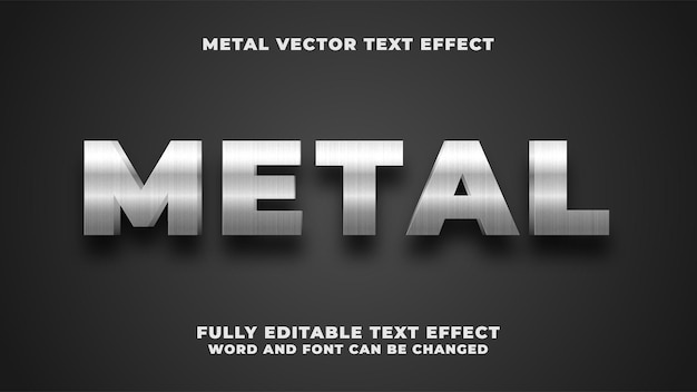 Fully editable metal vector text effect