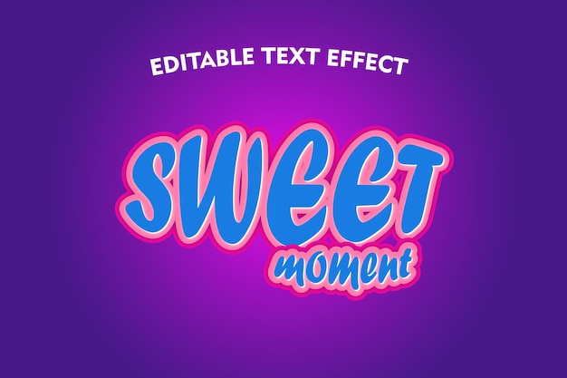 Vector fully editable pink moment sweet text