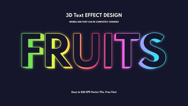 完全に編集可能なベクター 3D テキスト効果デザイン