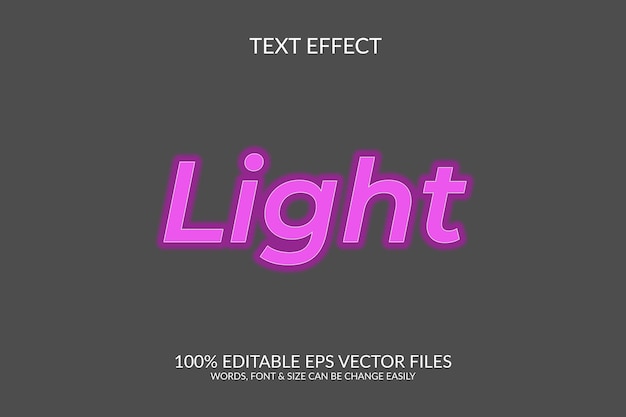 Fully editable vector eps light modern text effect template design