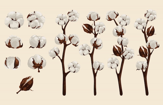 Fully editable vector illustration of floral clip art sets.